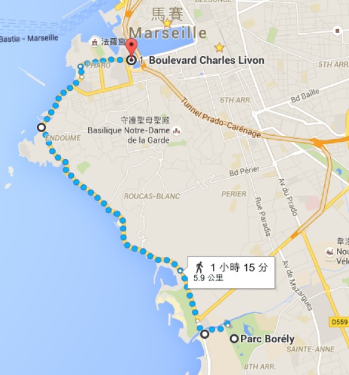 南法馬賽海岸腳踏車路線